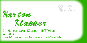 marton klapper business card